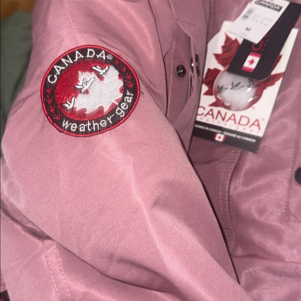 NWT $300 Canada Weather Gear Pink Haze Puffer Parka Jacket Faux Fur Hood M Ski - Picture 11 of 11